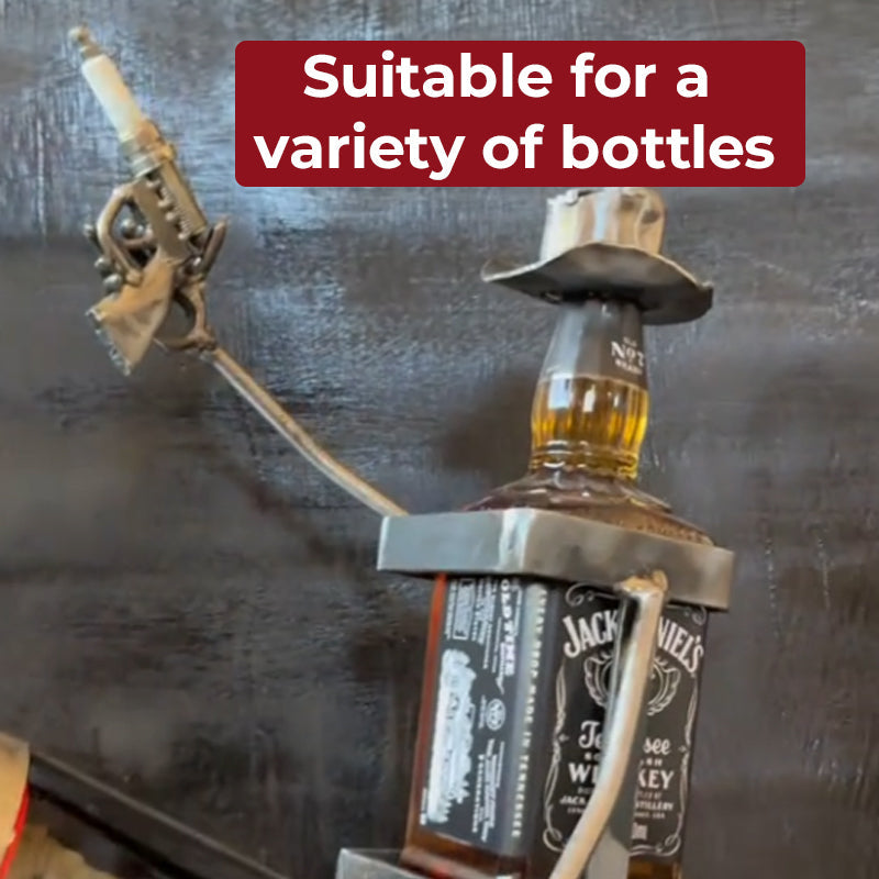 Soporte para botellas de Coca-Cola y vino con calaver