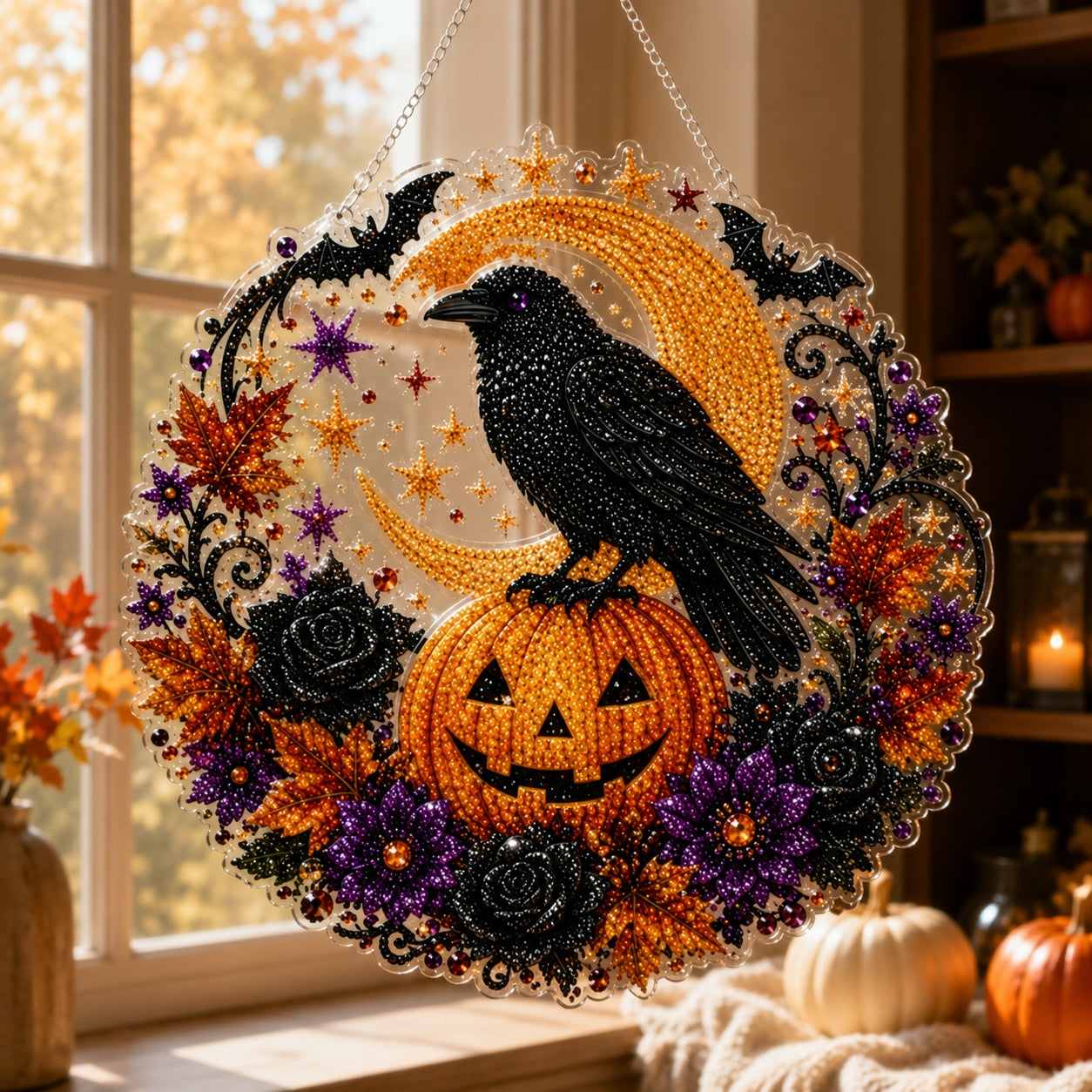 🌙 ¡Dale vida a tus ventanas! Decoración mágica y acogedora de Halloween 🔮
