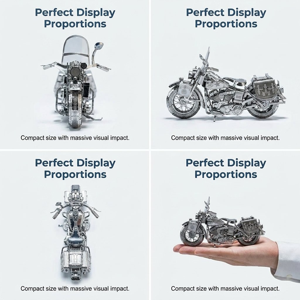 🔥SPECIALE AANBIEDING🔥Zilveren 3D-metalen motorfiets-bouwpuzzel