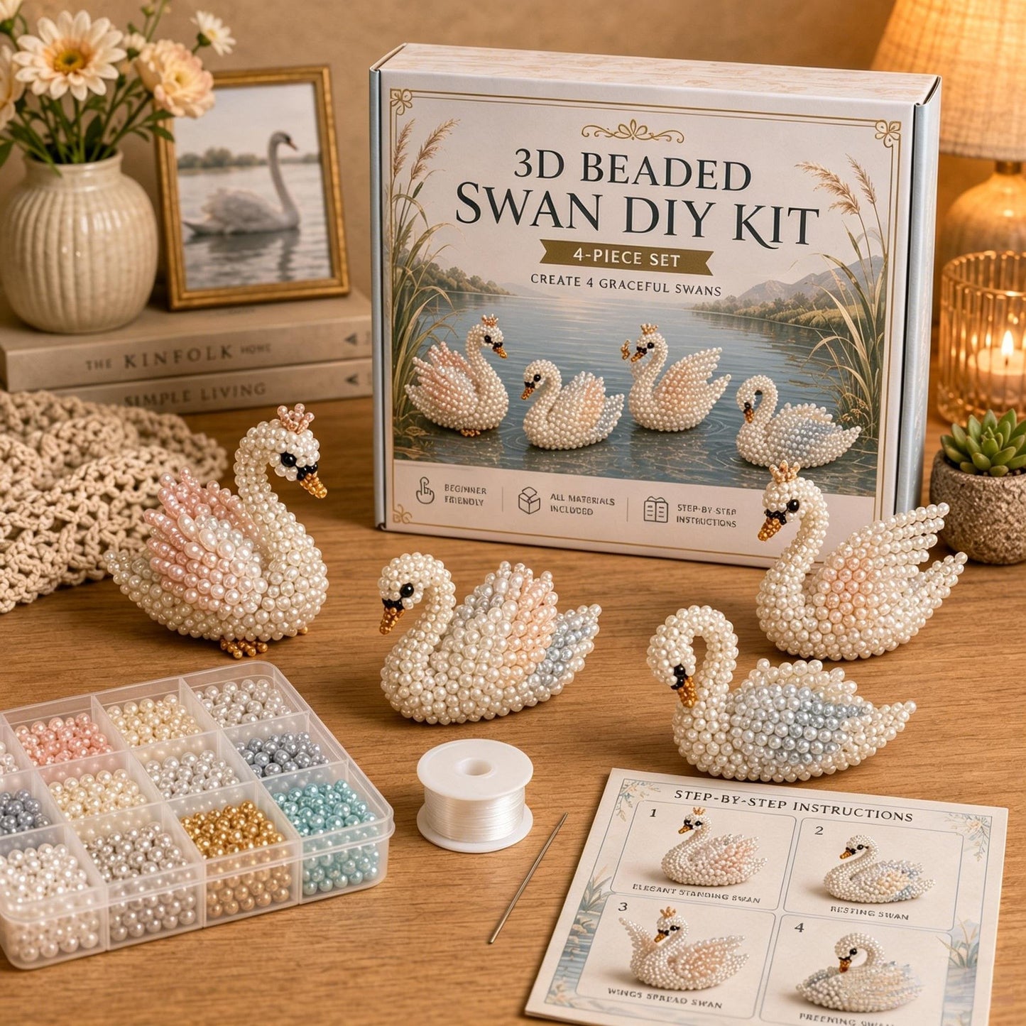 🧵✨ Kit de bricolaje de pequeños animales con cuentas 3D