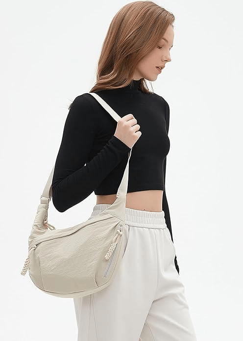 🔥Fasjonabel skulderveske i nylon i ensfarge