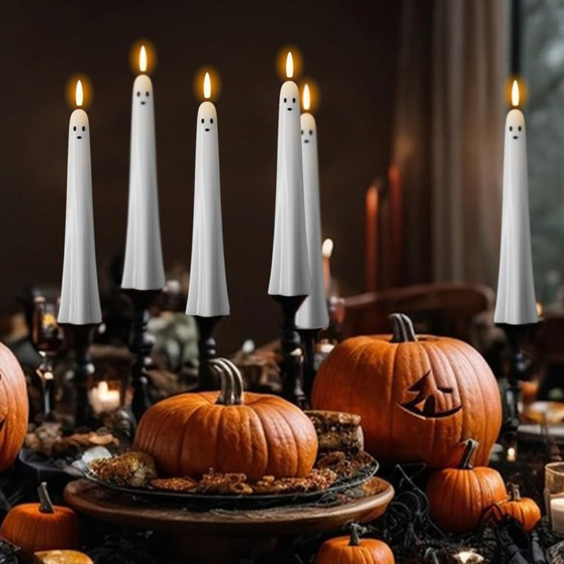 🎃👻 Op afstand bedienbare spookkaars met 3D vlammende lont 👻🎃