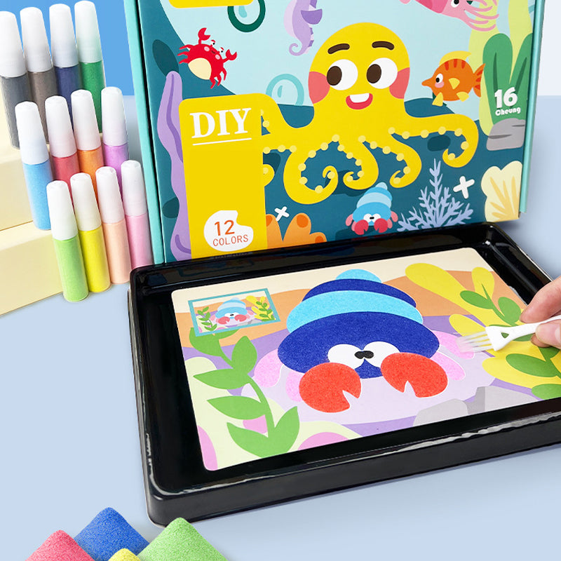 ⏳Denne ukens spesialtilbud✨Barnas sandmaling håndlaget DIY fargelegging pedagogisk lekeset