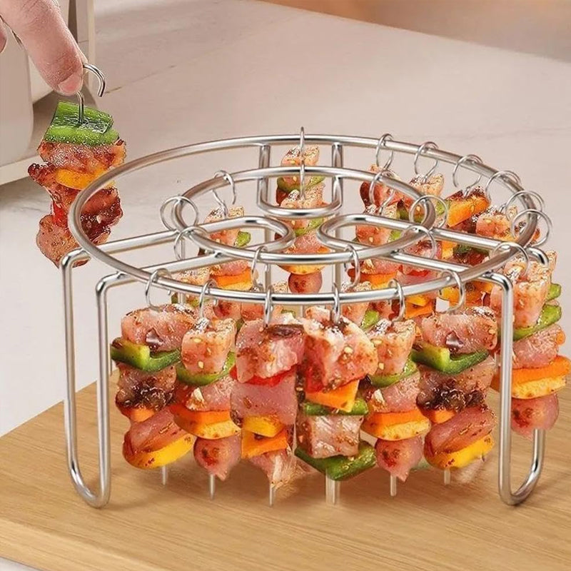 🔥 Soporte Vertical para Brochetas de Freidora de Aire – Porta Brochetas de Acero Inoxidable para Freidoras de Aire, Hornos y Brochetas Caseras de Barbacoa 🍢