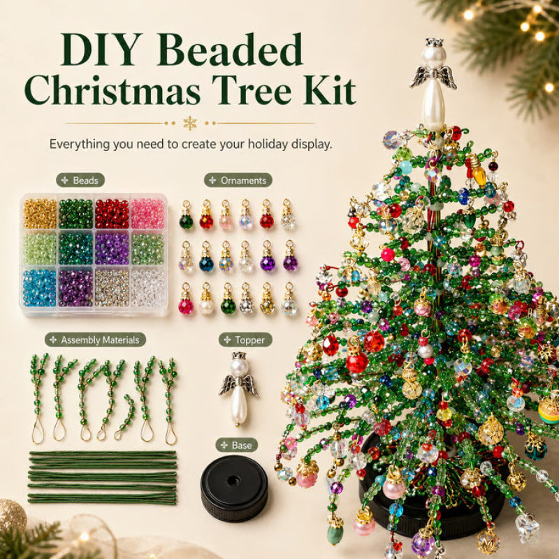 🎄✨ Kit de Árbol de Navidad de Cuentas DIY – 🎅 Crea tu Propia Decoración Navideña Brillante