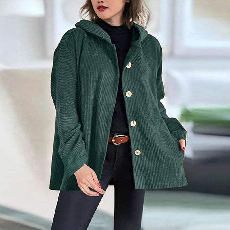 🍂 Chaqueta casual de terciopelo con capucha para el otoño 🧥