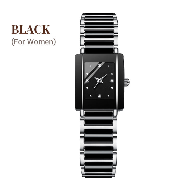 ⌚ Reloj de cuarzo cuadrado de cerámica de moda