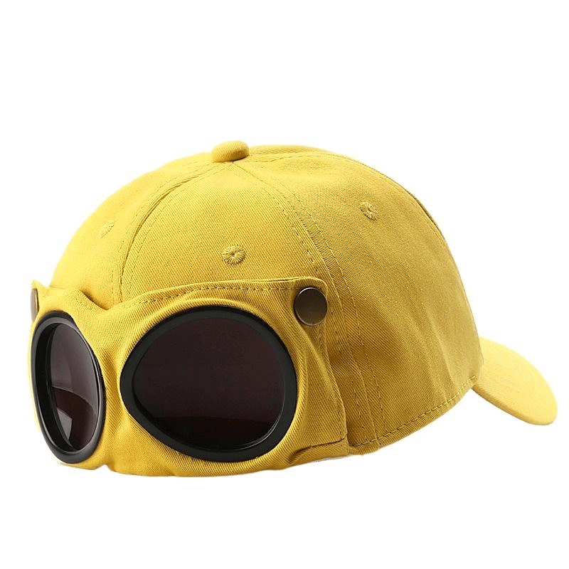 🤣 Gorra de béisbol estilo aviador — ¡Ranuras únicas para gafas de sol y detalles metálicos vintage! 🧢✨