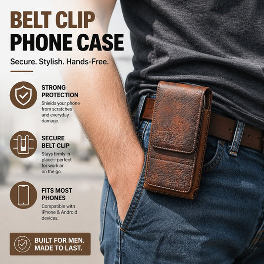⚡Gran Descuento | Funda Móvil para Cinturón 📱 Funda de Piel con Múltiples Bolsillos y Portatarjetas