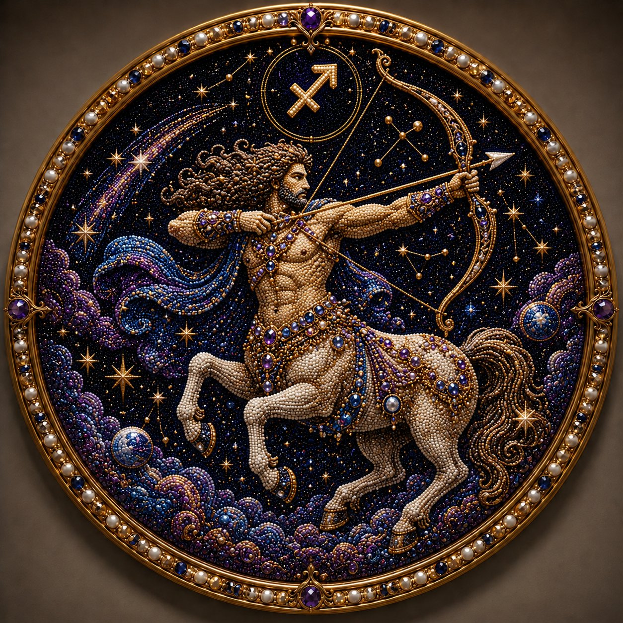 🌙 ¡Magia en tu pared! Arte de perlas zodiacal 3D de lujo para un hogar acogedor 🔮