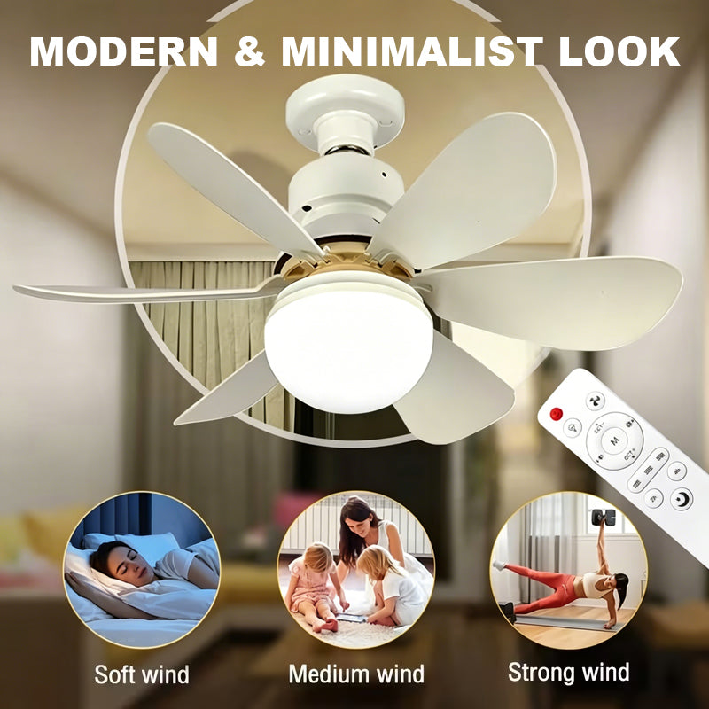 💡 Solución «Luz Ventiladora Inteligente»: ventilador de techo LED regulable con kit de montaje de fácil instalación 🌀