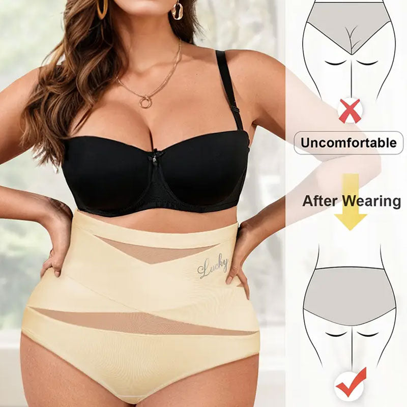 💖M-6XL for valg⏳ Kjøp 1 få 1 gratis🌸Tummy Control-truser med høy midje i stor størrelse