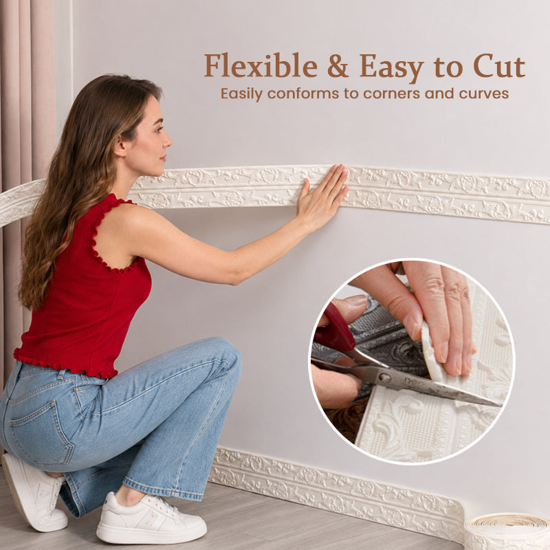 ✨ Cinta decorativa de borde DIY para paredes y muebles