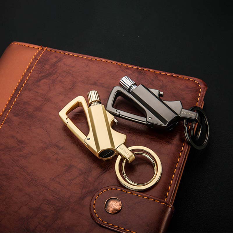 🔥 Multifunksjonell nøkkelringlighter - skyv for å tenne, stil for å bær