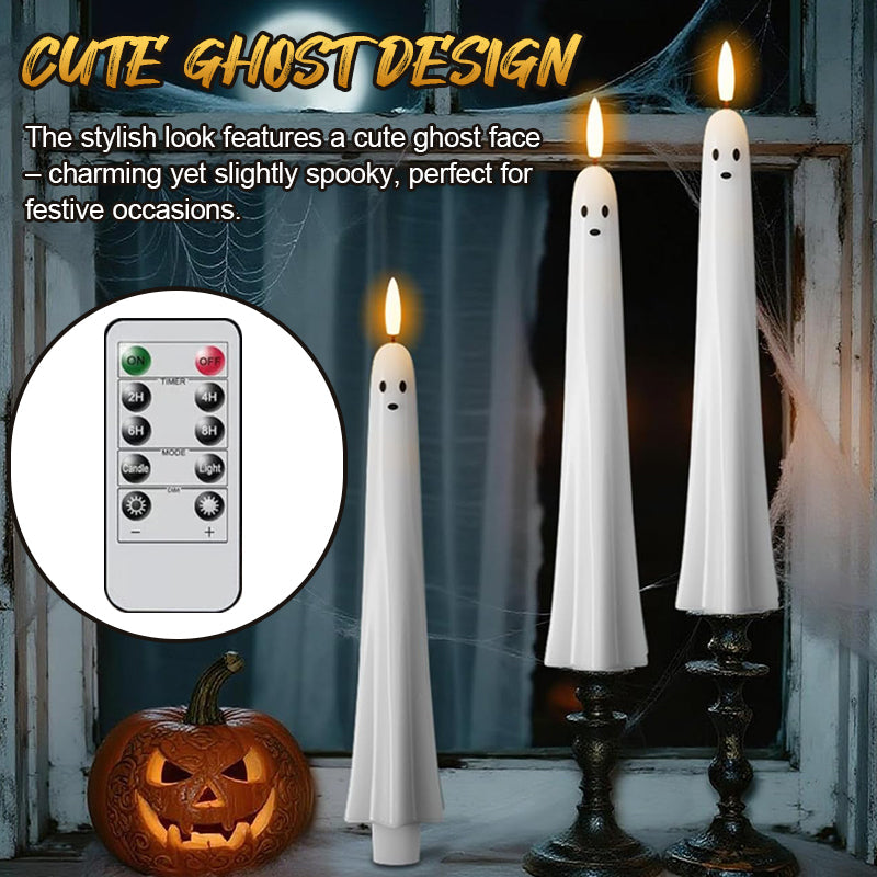 🎃👻 Luz Fantasma con Control Remoto con Mechalla de Llama Parpadeante 3D 👻🎃