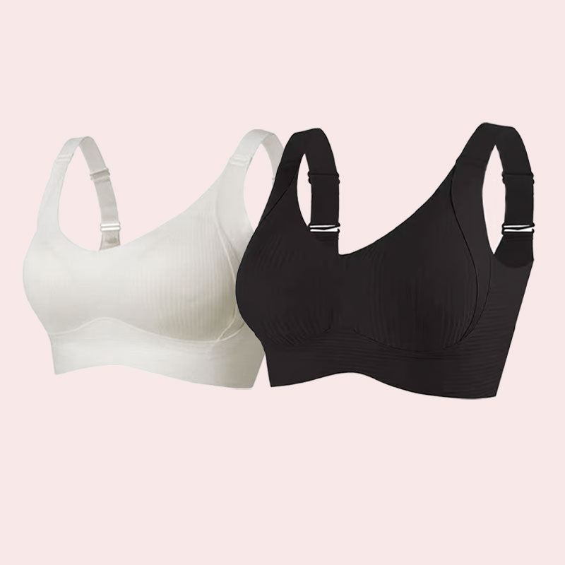 🎁Sujetador push-up acanalado con aros ajustables para muje