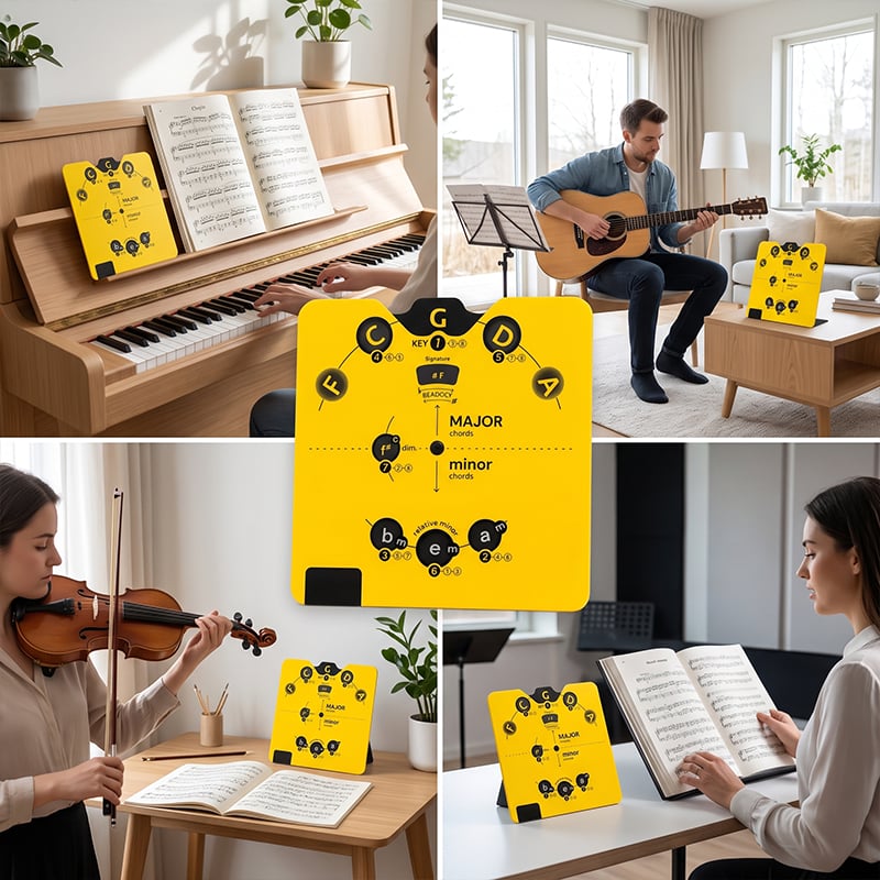 Atajo de teoría musical para músicos 🎵 — Rueda visual del círculo de quintas: simplifica tonalidades, acordes y composición ✨