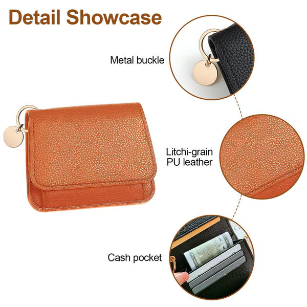 💖¡COMPRA 1 Y LLEVA 1 GRATIS!!💕Cartera corta RFID para mujer – Elegante tarjetero con llavero y monedero