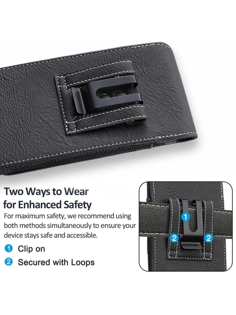 ⚡Gran Descuento | Funda Móvil para Cinturón 📱 Funda de Piel con Múltiples Bolsillos y Portatarjetas