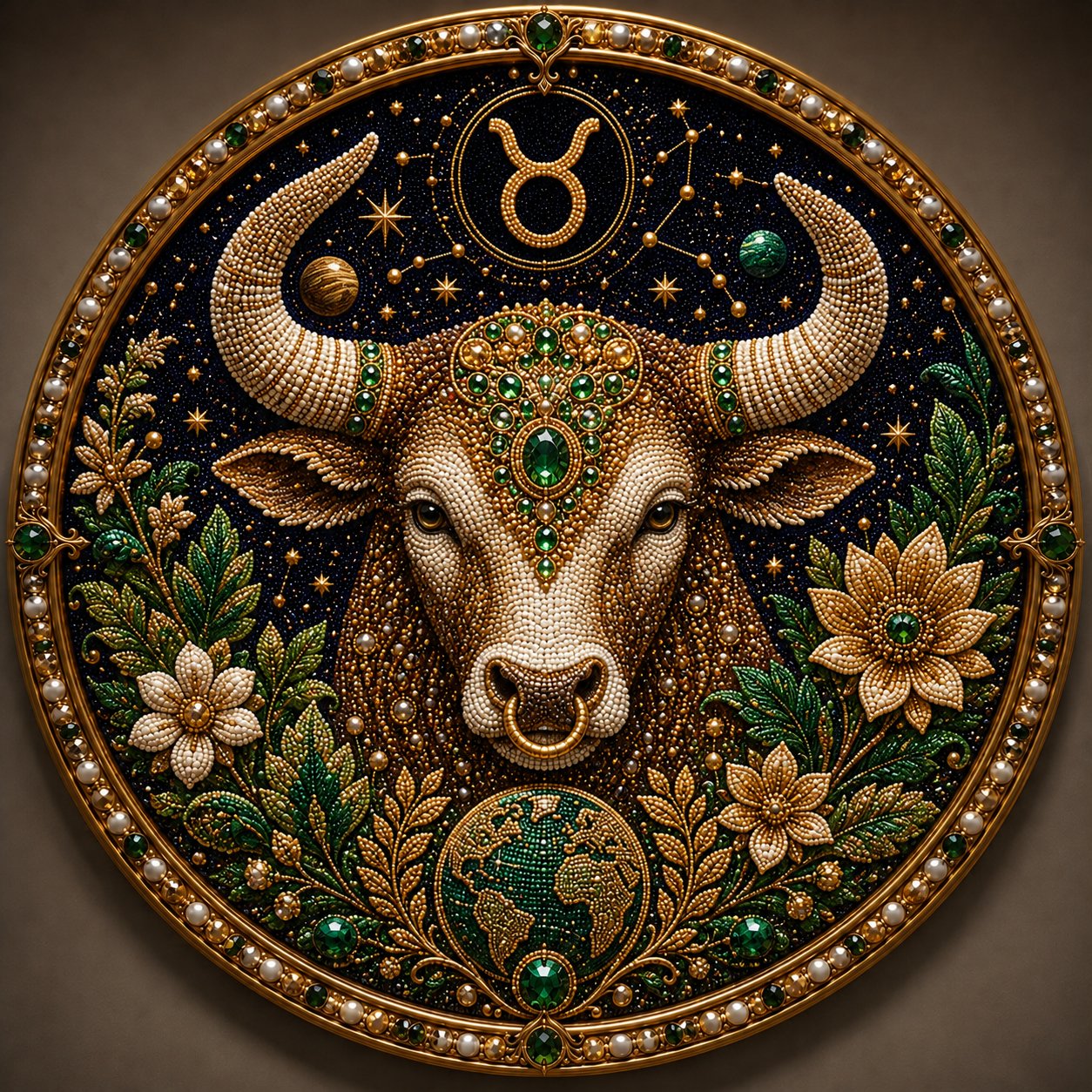 🌙 ¡Magia en tu pared! Arte de perlas zodiacal 3D de lujo para un hogar acogedor 🔮