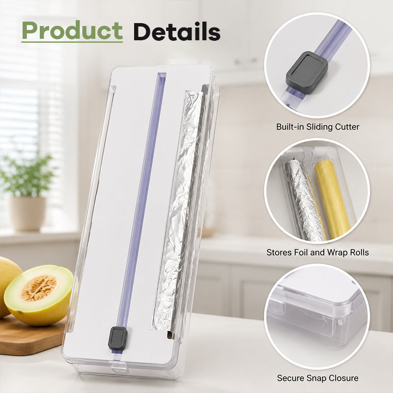 ✨ Cortadora Premium y Organizador de Cocina – Para Film Plástico y Papel de Aluminio