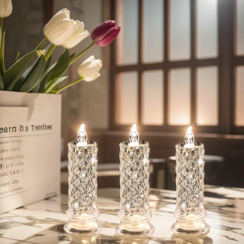 ✨ Crystal Rose Candle Light – Romantisk glød uten søl
