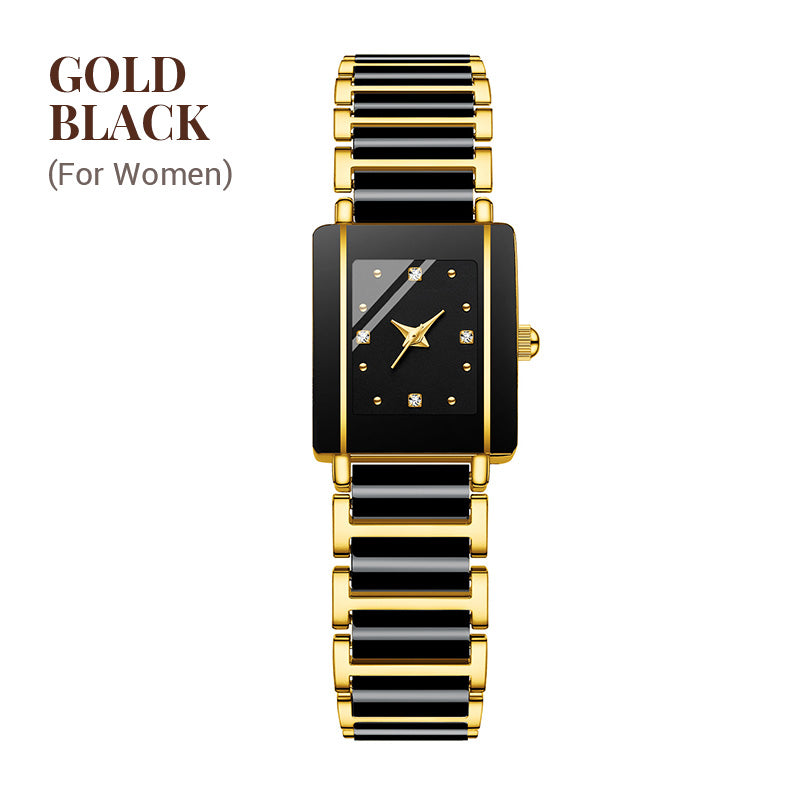 ⌚ Reloj de cuarzo cuadrado de cerámica de moda