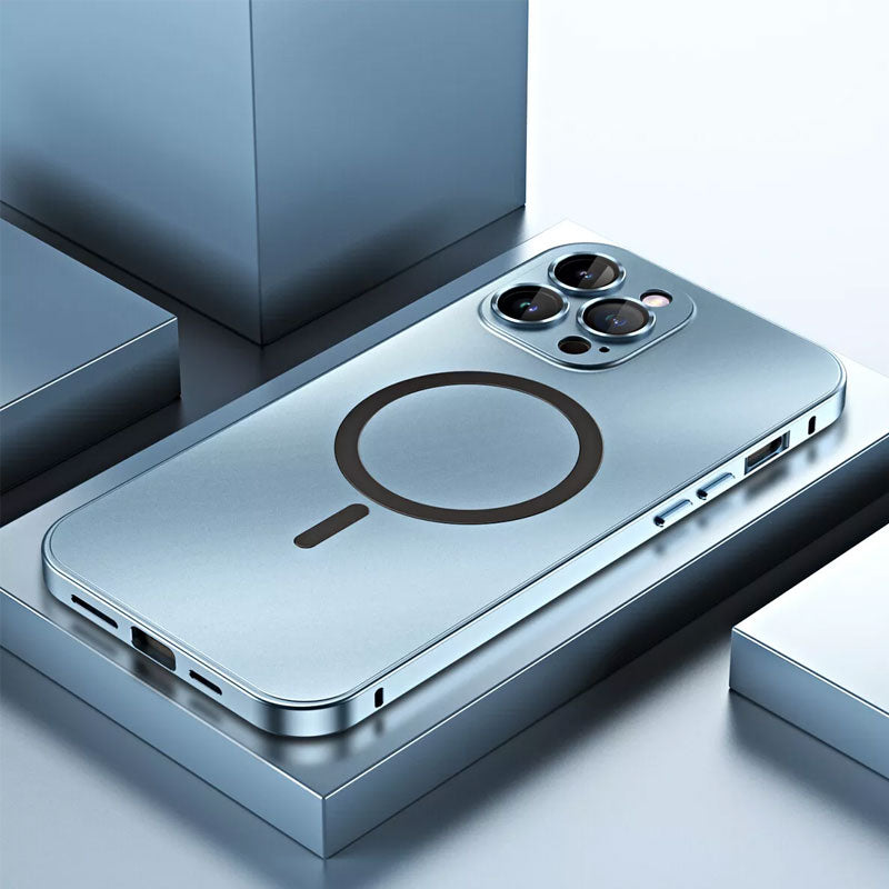 ✨ iPhone 17-12 🔥 Funda magnética con marco de aluminio para iPhone