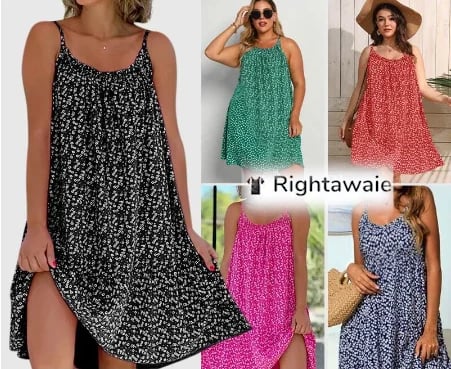 ⌛Denne ukens spesialtilbud🔥 2025 Ny camisolekjole med trykk