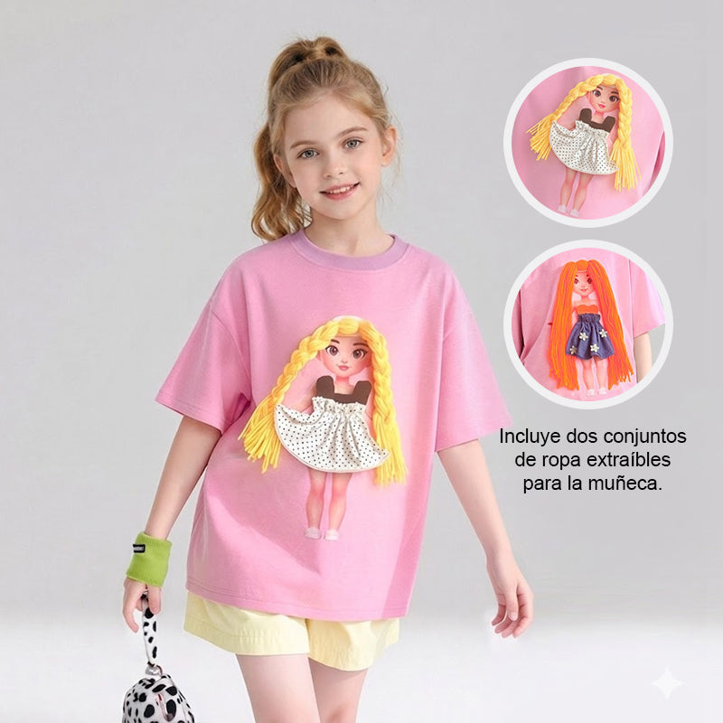 👧Camiseta DIY Niña Muñeca Intercambiable Verano 2026🌸