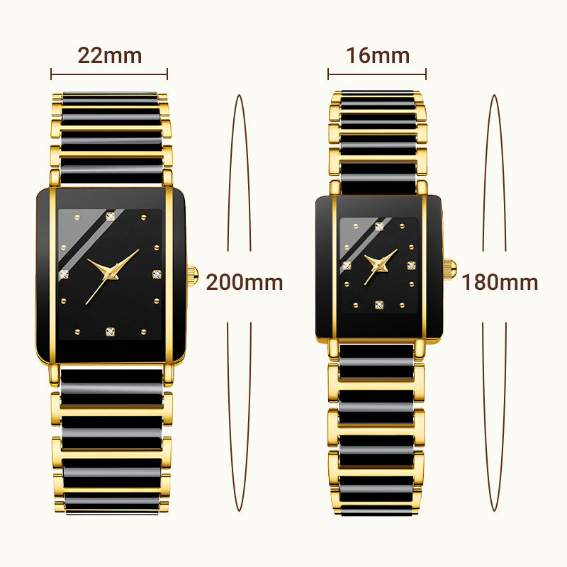 ⌚ Reloj de cuarzo cuadrado de cerámica de moda