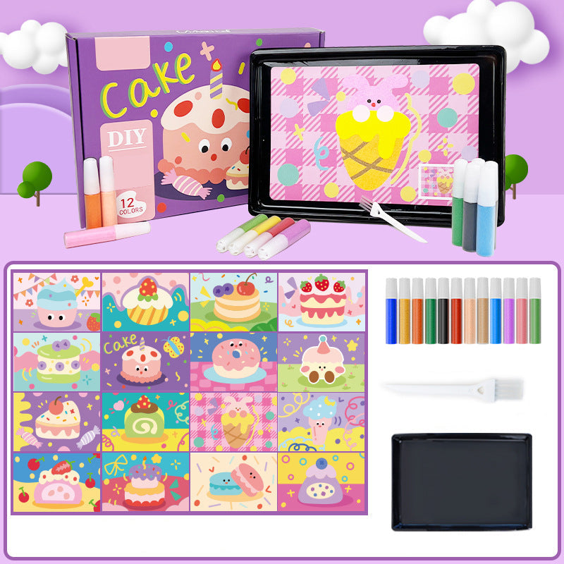 ⏳Denne ukens spesialtilbud✨Barnas sandmaling håndlaget DIY fargelegging pedagogisk lekeset