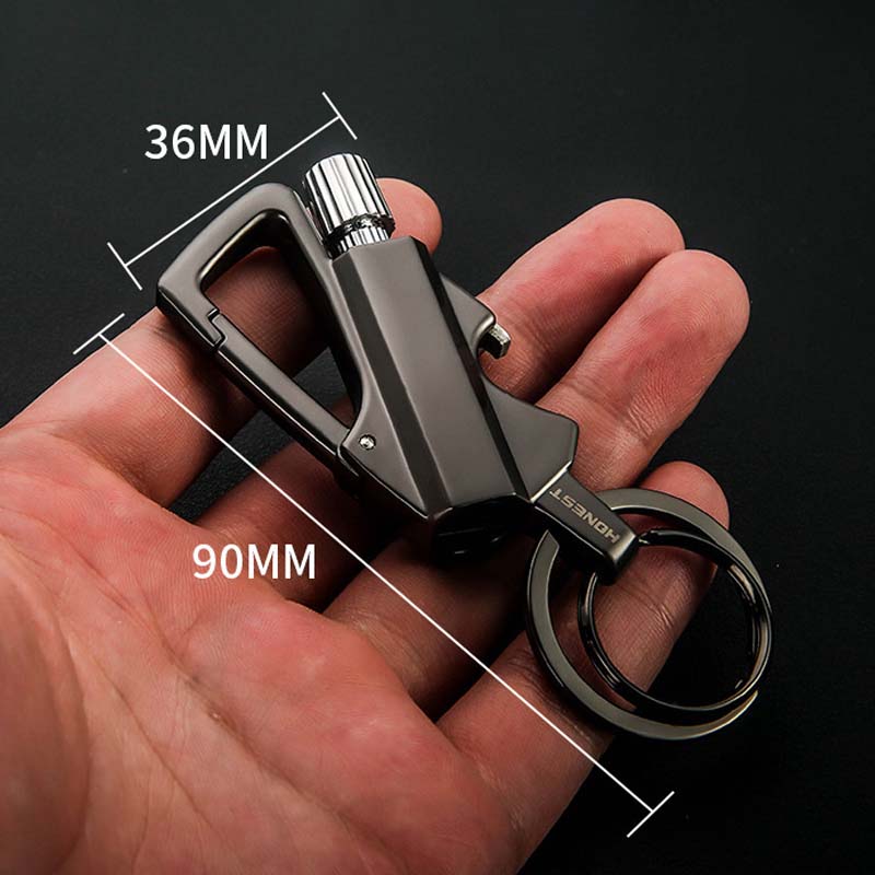 🔥 Multifunksjonell nøkkelringlighter - skyv for å tenne, stil for å bær