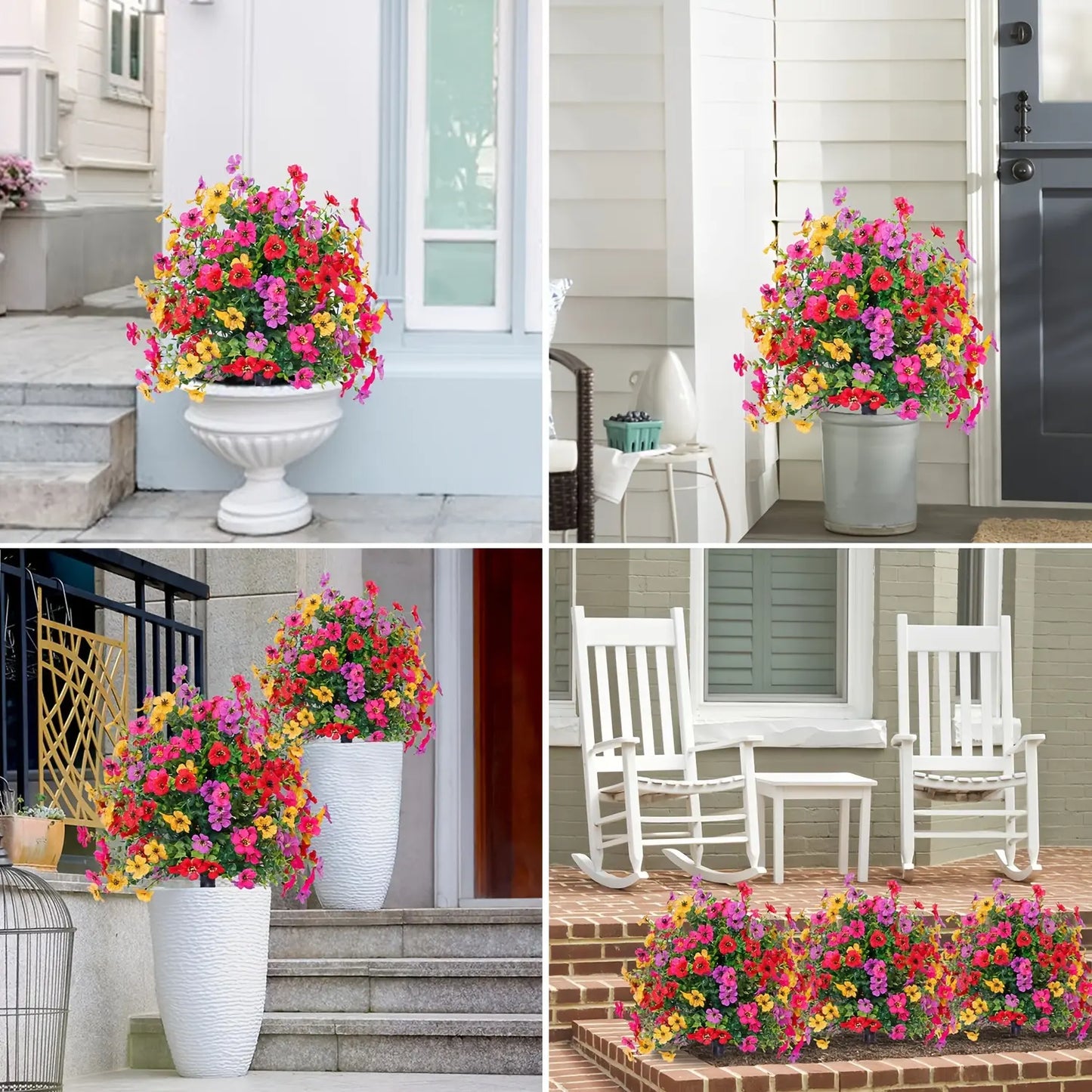 🌿Decoración floral artificial con eucalipto y violeta 💜