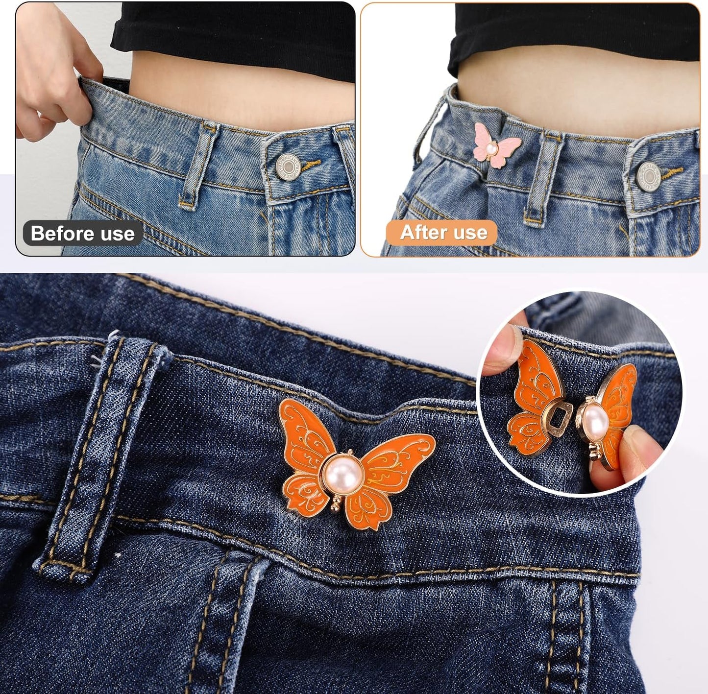 🔥 8 correas con forma de mariposa para ajustar la cintura