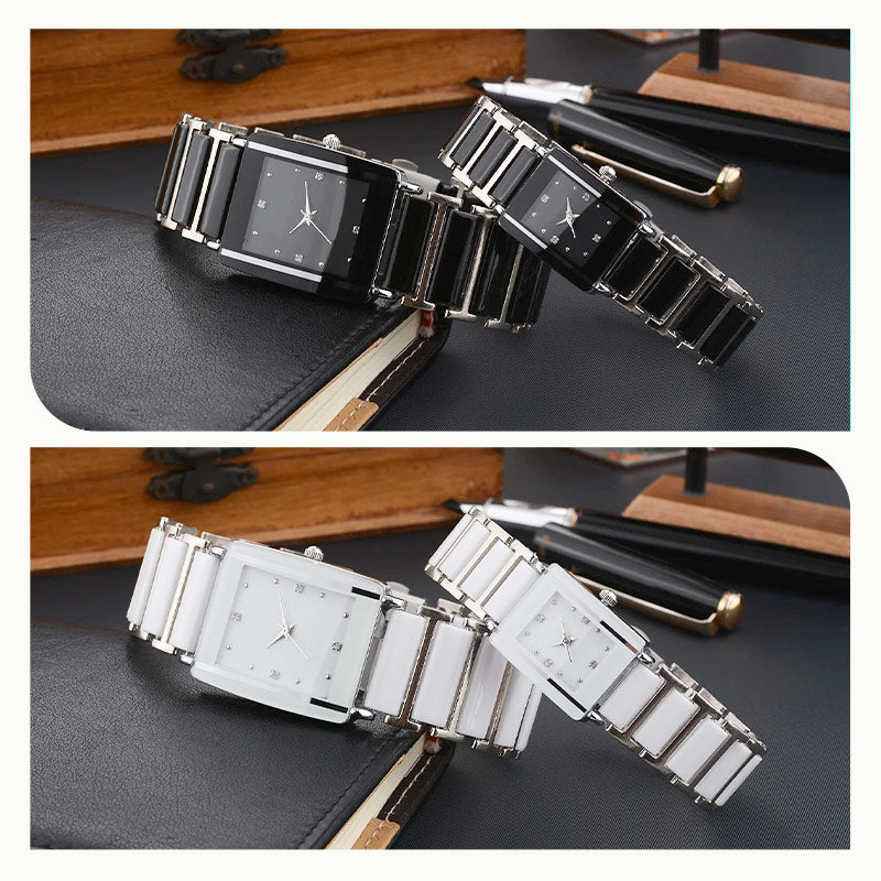 ⌚ Reloj de cuarzo cuadrado de cerámica de moda