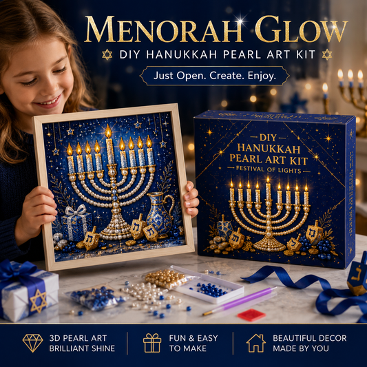 🕎✨ Kit de manualidad de arte de perlas de Janucá — crea algo hermoso juntos, perla por perla