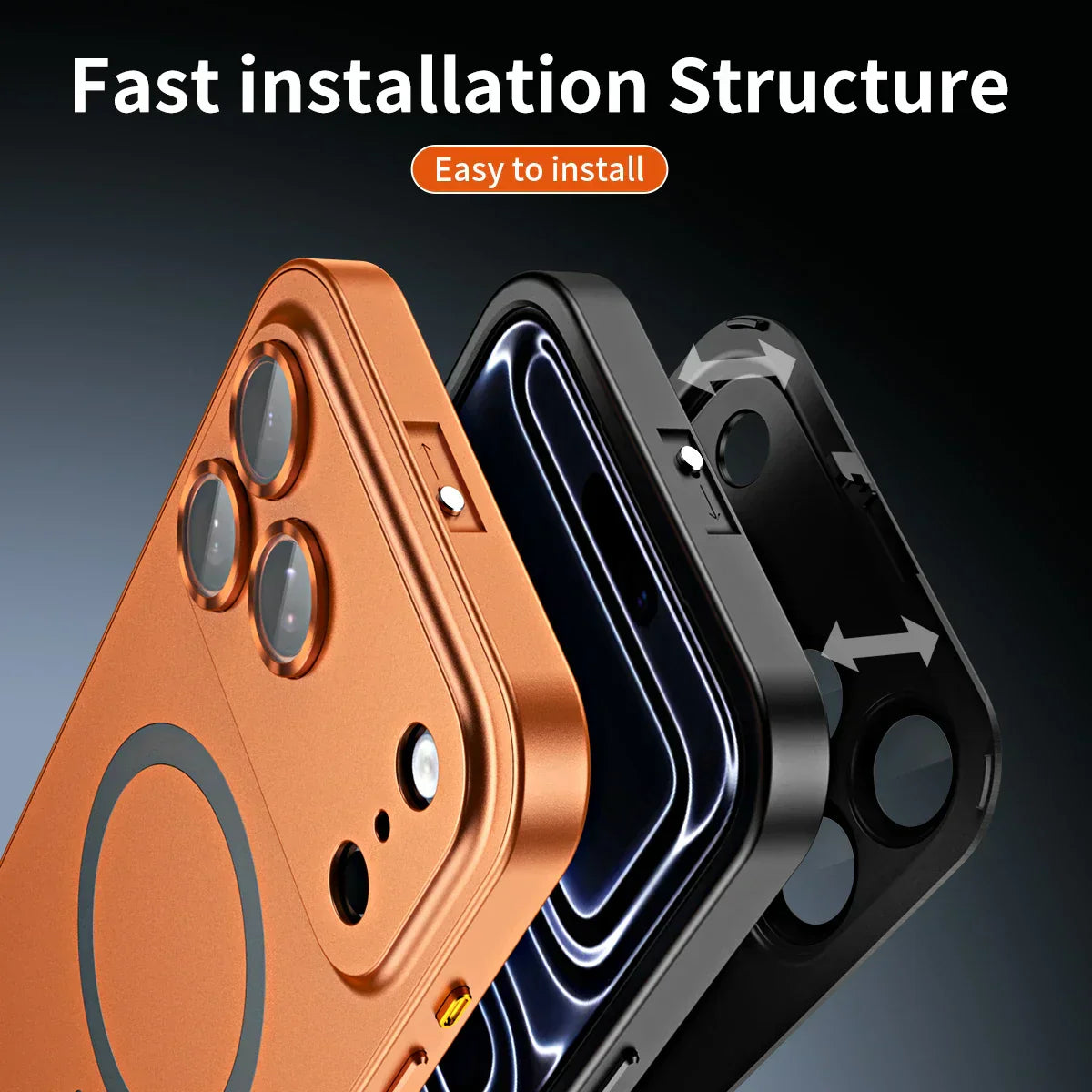 ✨ iPhone 17-12 🔥 Funda magnética con marco de aluminio para iPhone