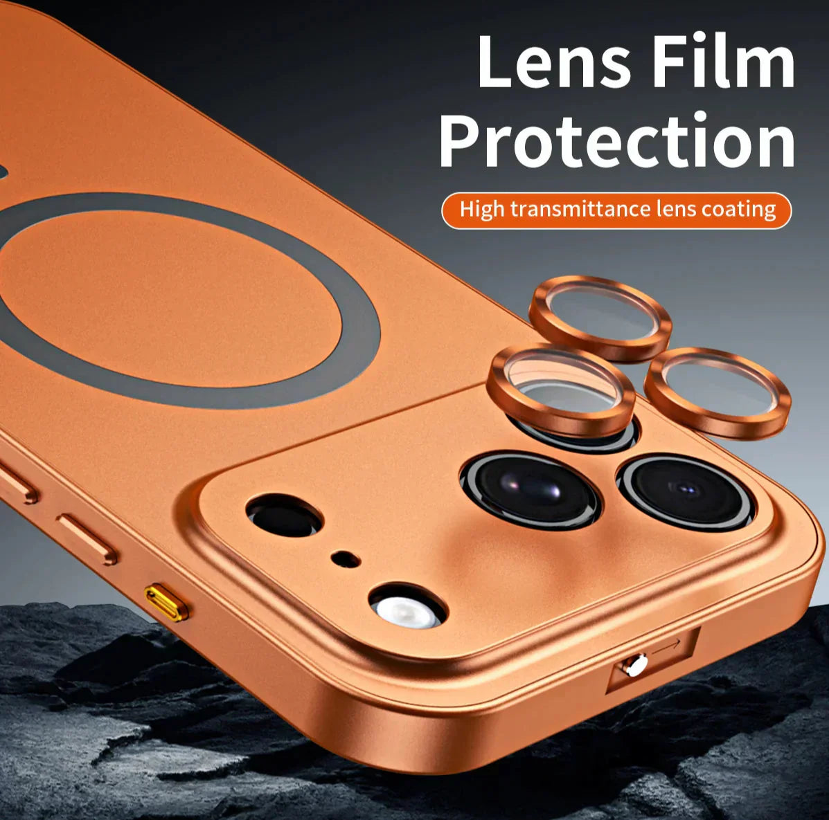 ✨ iPhone 17-12 🔥 Funda magnética con marco de aluminio para iPhone