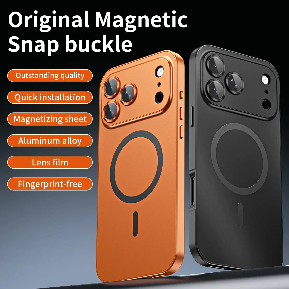 ✨ iPhone 17-12 🔥 Funda magnética con marco de aluminio para iPhone