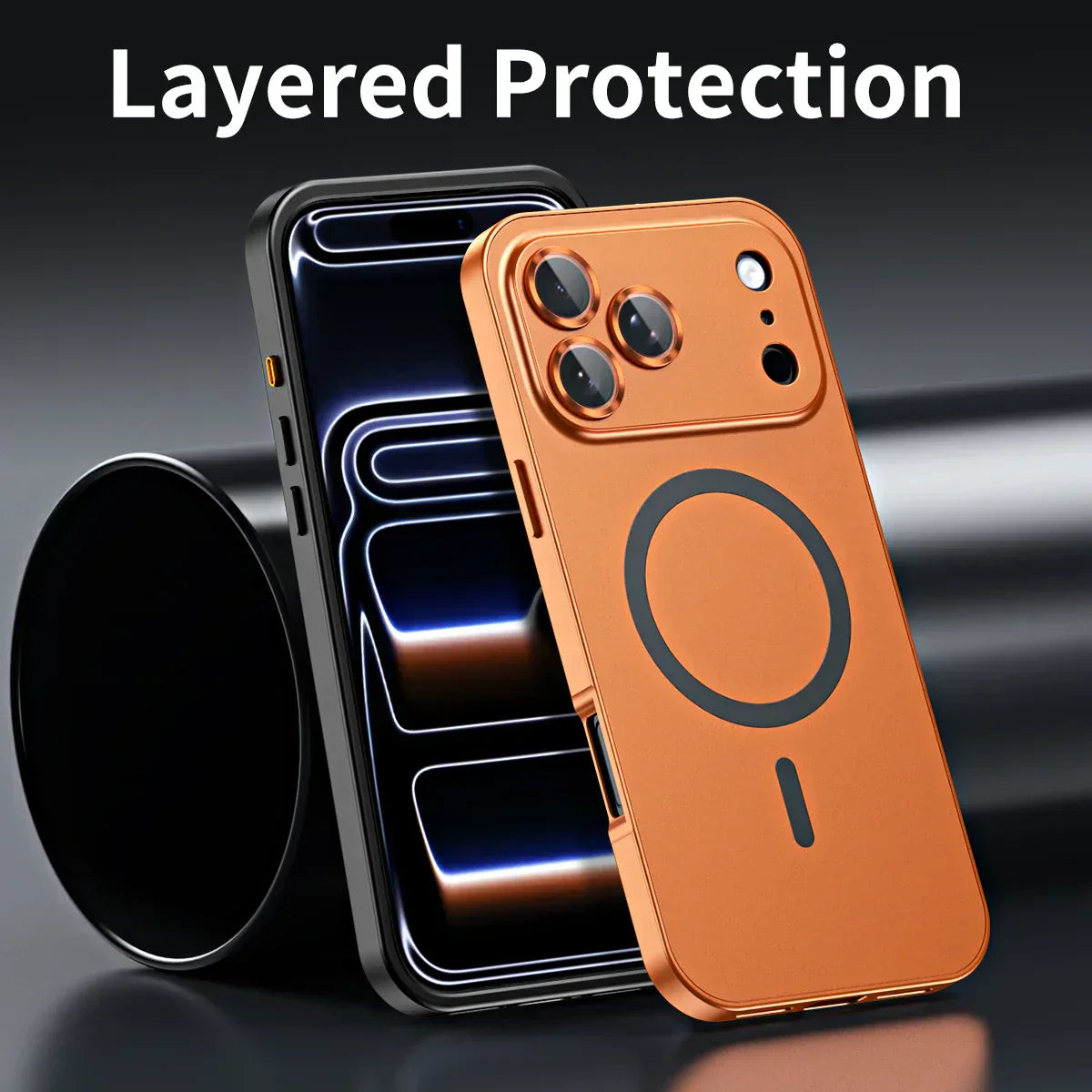 ✨ iPhone 17-12 🔥 Funda magnética con marco de aluminio para iPhone