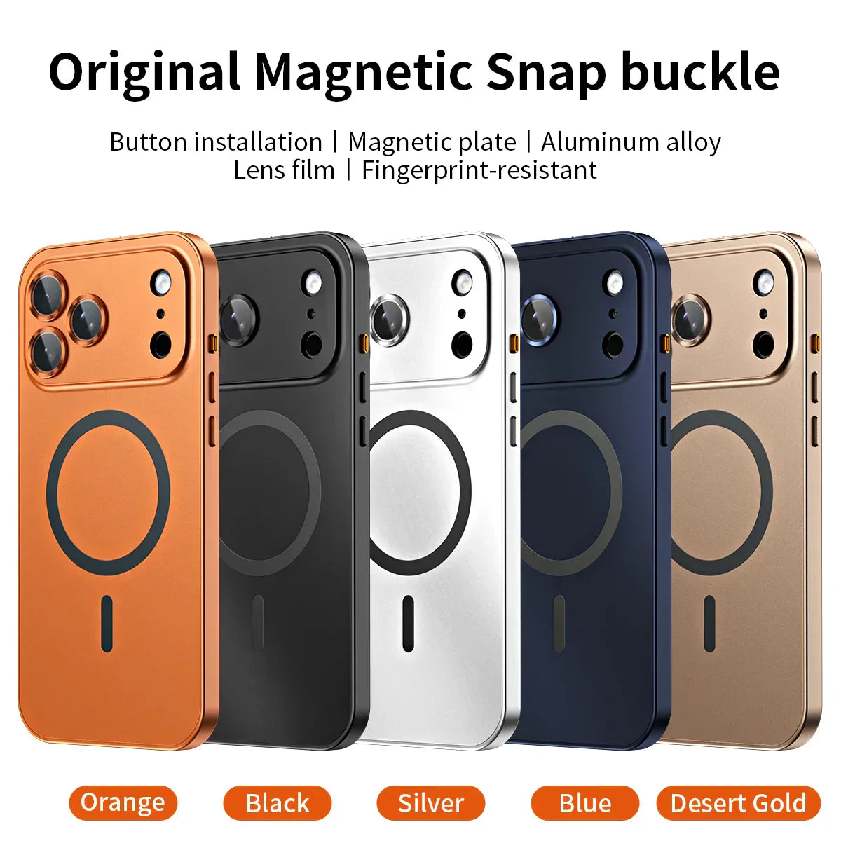 ✨ iPhone 17-12 🔥 Funda magnética con marco de aluminio para iPhone