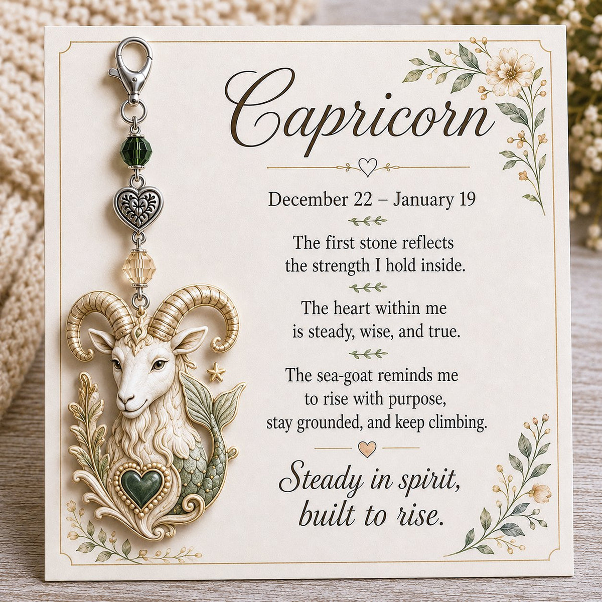 🌙💎 Un pequeño amuleto pensado especialmente para ella — Tarjeta recuerdo con piedra natal del zodiaco