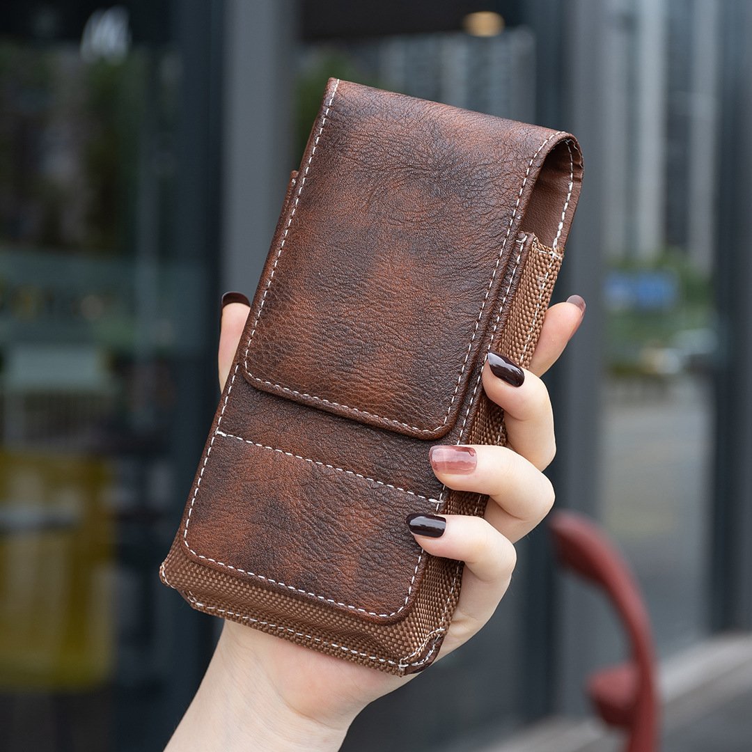 ⚡Gran Descuento | Funda Móvil para Cinturón 📱 Funda de Piel con Múltiples Bolsillos y Portatarjetas