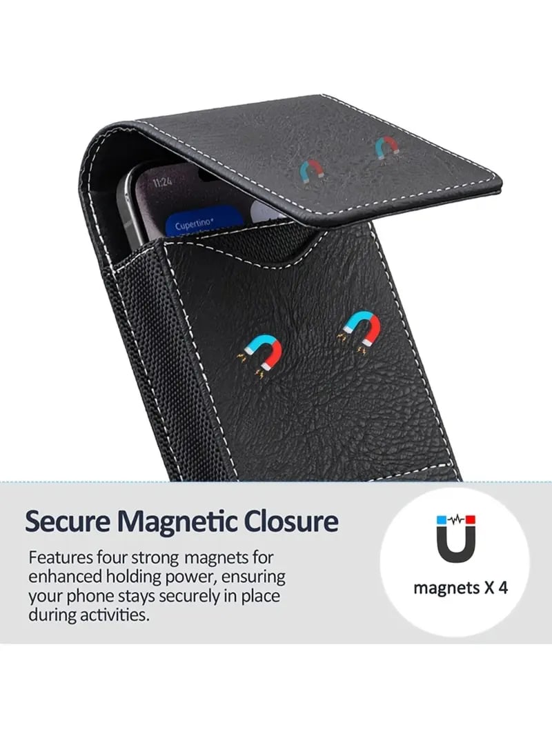 ⚡Gran Descuento | Funda Móvil para Cinturón 📱 Funda de Piel con Múltiples Bolsillos y Portatarjetas