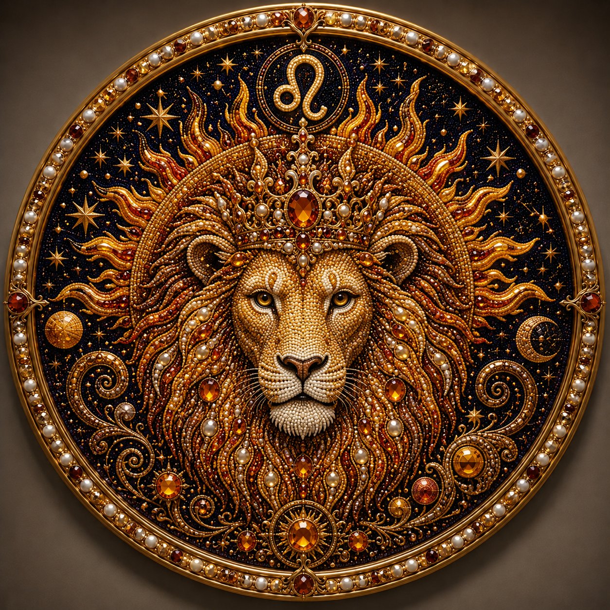 🌙 ¡Magia en tu pared! Arte de perlas zodiacal 3D de lujo para un hogar acogedor 🔮