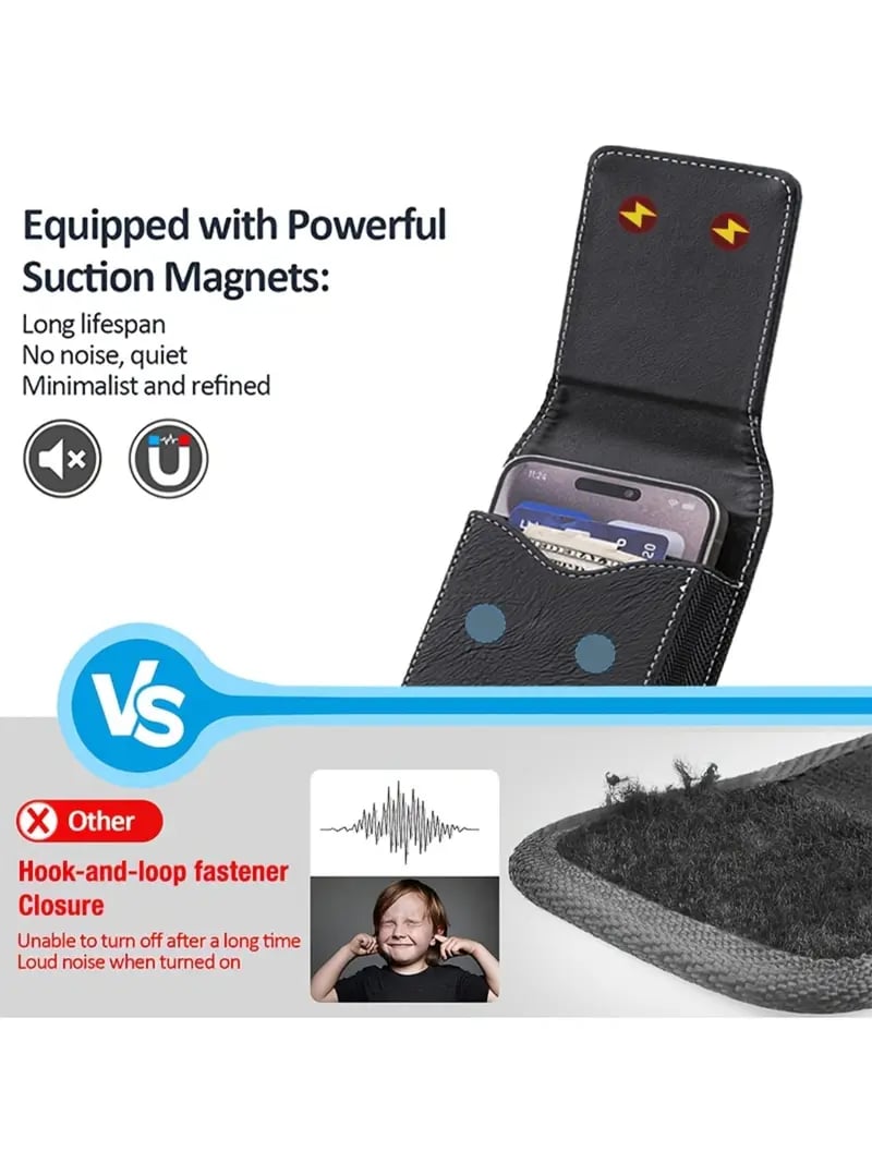 ⚡Gran Descuento | Funda Móvil para Cinturón 📱 Funda de Piel con Múltiples Bolsillos y Portatarjetas