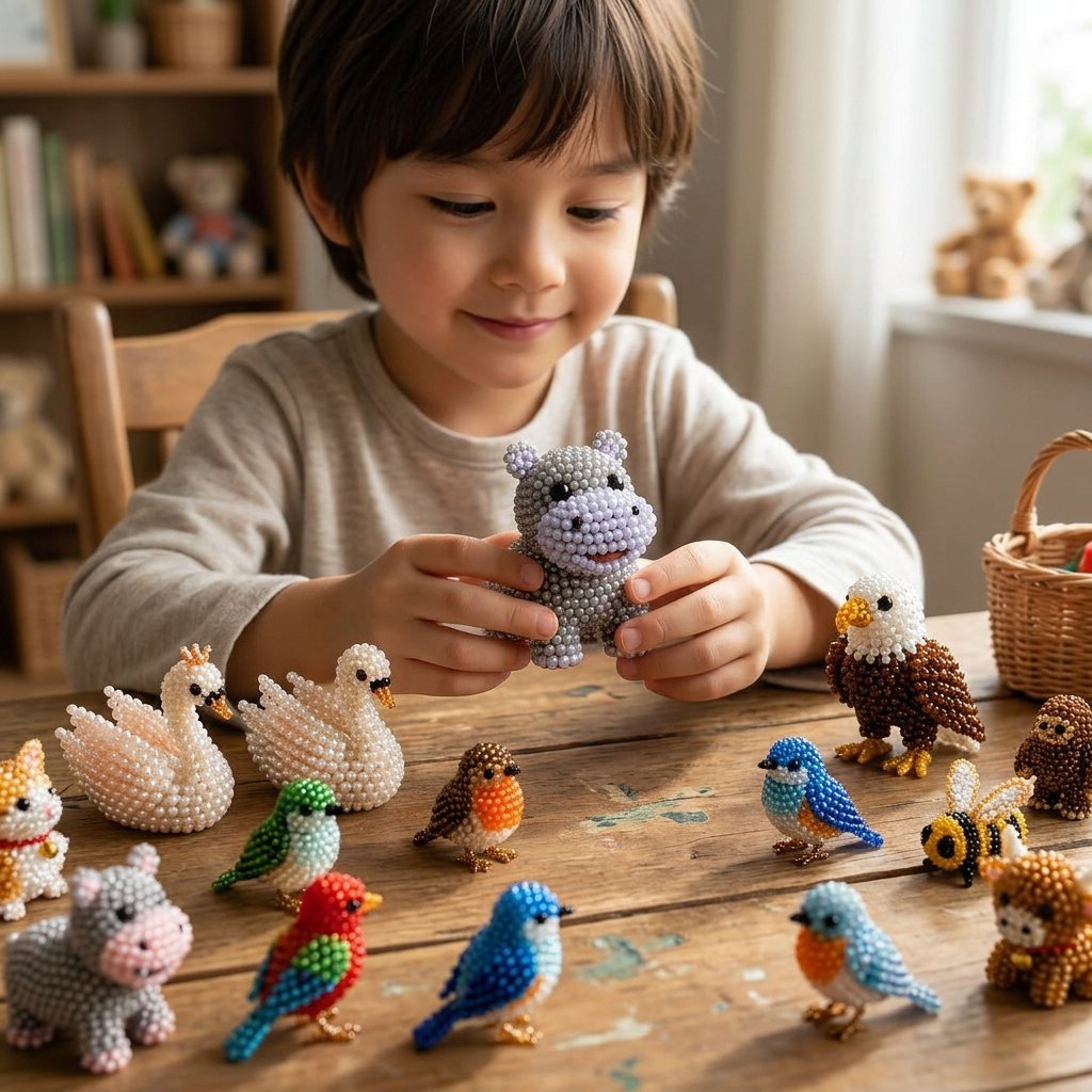 🧵✨ Kit de bricolaje de pequeños animales con cuentas 3D