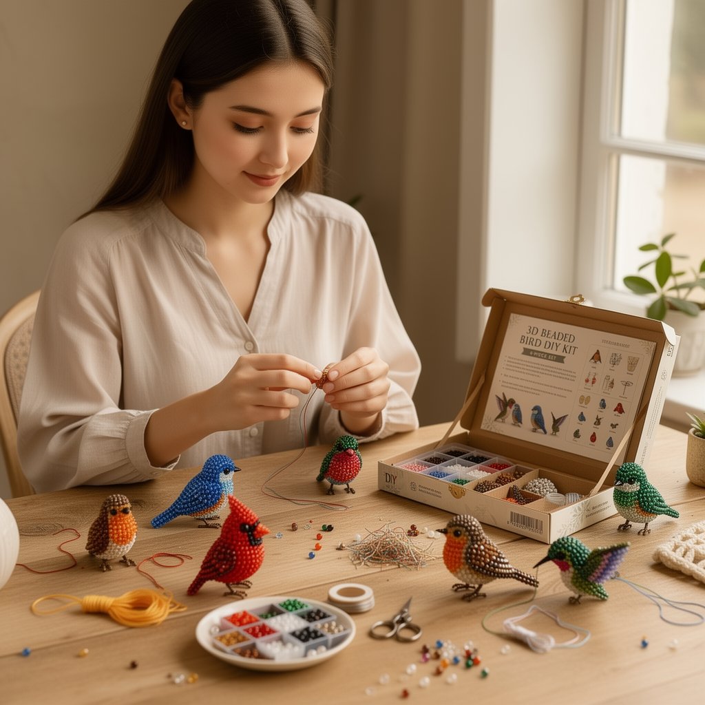 🧵✨ Kit de bricolaje de pequeños animales con cuentas 3D