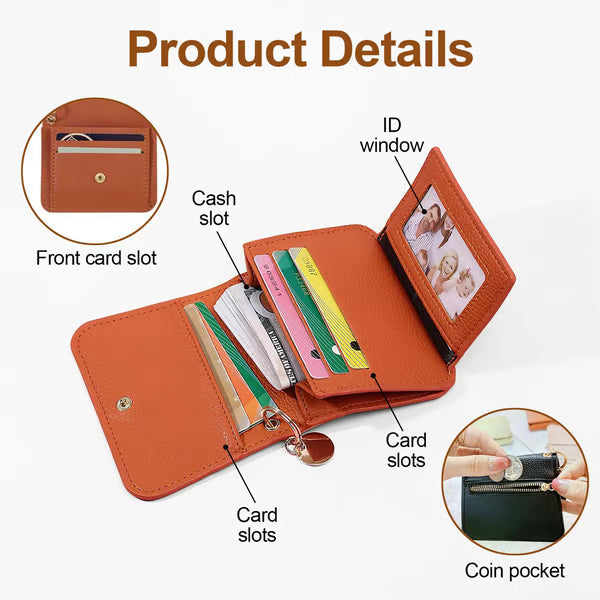 💖¡COMPRA 1 Y LLEVA 1 GRATIS!!💕Cartera corta RFID para mujer – Elegante tarjetero con llavero y monedero